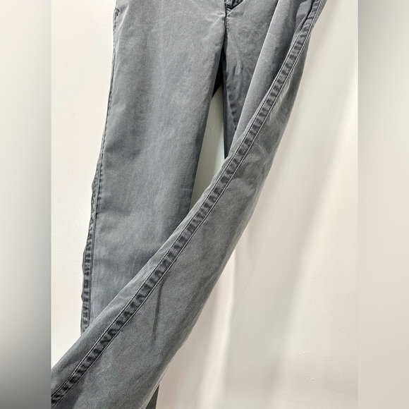 Gap Women Girlfriend Chinos Washed Black Gray Cotton Pants Striped Side Size 2 - Picture 3 of 13